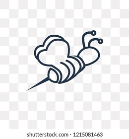 Bee vector outline icon isolated on transparent background, high quality linear Bee transparency concept can be used web and mobile