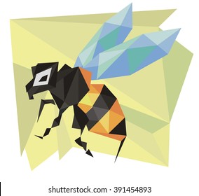 Bee vector poligonal