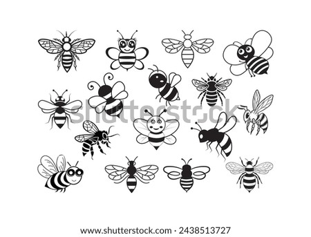 Bee vector for print, Bee clipart, Bee vector illustration