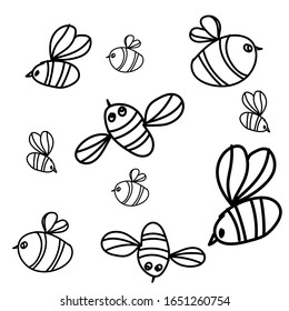 Bee vector seamless pattern. Hand drawn insect background. Engraved objects. Vintage drawing for honey industry, packaging design, fabric, swatch.