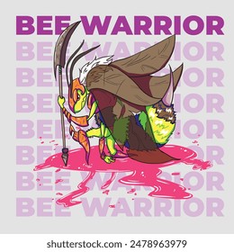 A bee warrior holding a spear