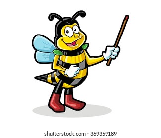 bee wasp hornet mascot cartoon character vector