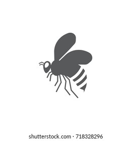 Bee, wasp icon vector, filled flat sign, solid pictogram isolated on white. Symbol, logo illustration