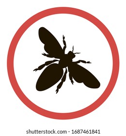 Bee, wasp on white background. Vector illustration in trendy flat style. EPS 10.