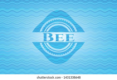 Bee water wave concept style badge. Vector Illustration. Detailed.