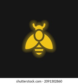 Icono de neón amarillo brillante