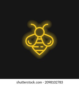 Icono de neón amarillo brillante