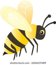 Bee with Yellow Wings Flying