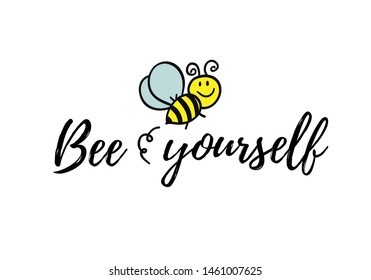 Bee Yourself Phrase Doodle Bee On Stock Vector (Royalty Free ...