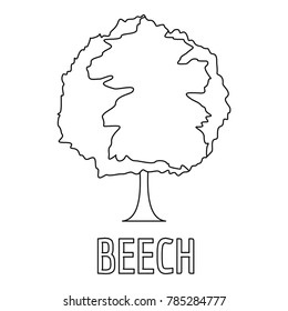 Beech icon. Outline illustration of beech vector icon for web