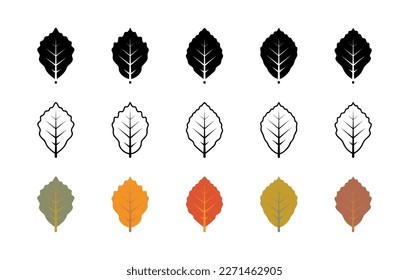 Beech leaves vector icons. Nature and ecology. Beech, foliage, plant, vector, icons, drawing, leaf and more. Isolated collection of leaves beech icon for websites on white background.