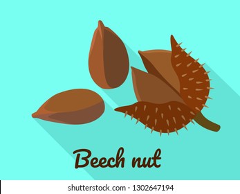 Beech Nut Icon. Flat Illustration Of Beech Nut Vector Icon For Web Design