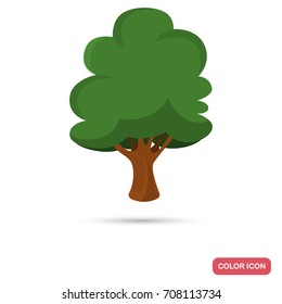 Beech tree color flat icon for web and mobile design