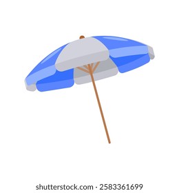 Beech Umbrella, Summer Flat Vector Illustration. Isolated