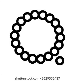 Design des Bettenobjektsymbols schwarz-weiß mit fettgedrucktem Umriss 