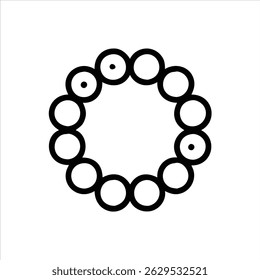 Beeds sticker object icon design black and white with bold outline 