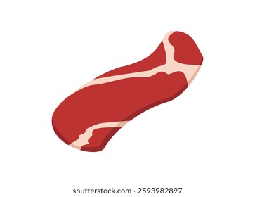 Beef bacon slice. Simple flat illustration.