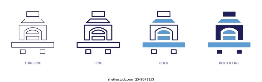 Beef barbecue icon in 4 different styles. Thin Line, Line, Bold, and Bold Line. Duotone style. Editable stroke.