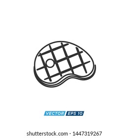 Beef and Barbecue Icon Vector Design Illustration 