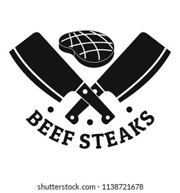 Beef bbq steaks logo. Simple illustration of beef bbq steaks vector logo for web design isolated on white background