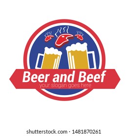 Beef and beer logo template