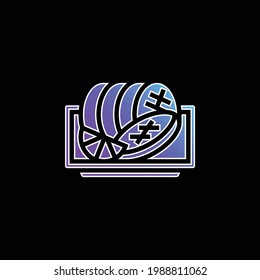 Beef blue gradient vector icon