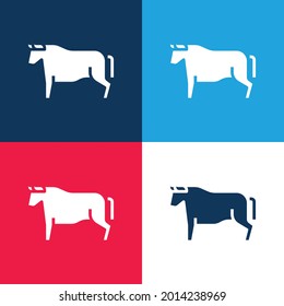 Beef blue and red four color minimal icon set