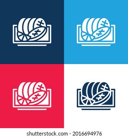 Beef blue and red four color minimal icon set