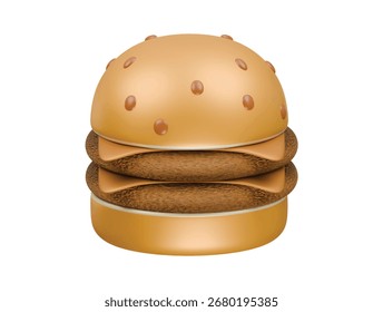  beef bouble cheese icon 3d illustration render