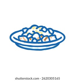 bife bourguignon cozinha francesa doodle ícone esboço vetor. bife bourguignon cozinha francesa sinal. símbolo isolado ilustração