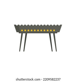 Icono de brasero de carne. Ilustración plana del icono del vector del brasero de la carne aislado en el fondo blanco