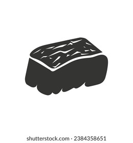 Icono de la corteza de ternera sobre fondo blanco - Ilustración vectorial simple