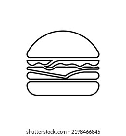 Beef Burger Vector Icon With Lettuce, Tomato And Cheese Isolated On White Background. Template Flat Icon Vector Style For Fast Food Restaurant, Burger Shop, Web, Apps, Or Business EPS10 Editable.
