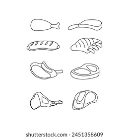 beef camel beef beef lamb. Eid al-Adha halal meat or meat slaughter production design icons for graphics, logo, website, social media, UI, mobile apps, EPS10