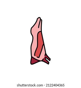 Beef carcass color line icon. Cutting meat. Pictogram for web page, mobile app, promo.