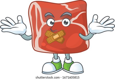 Beef cartoon character design concept showing silent gesture
