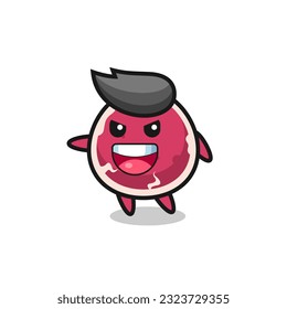caricatura de ternera con pose muy emocionada , diseño de estilo lindo para camiseta, pegatina, elemento logotipo