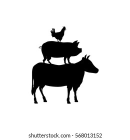 Beef, chicken and pork icon vector illustration graphic design