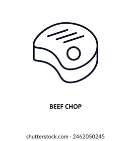 beef chop outline icon.  Thin line icon from bistro and restaurant collection. Editable vector isolated on white background