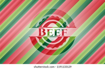 Beef christmas colors style emblem.