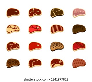 Beef Collection Icon Vector
