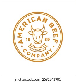 "Beef Company Logo Vector Illustration" featuring a professional, clean design ideal for businesses in the beef industry. Perfect for branding, marketing, and agricultural companies. High-quality