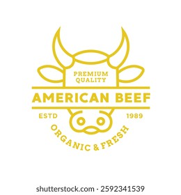 "Beef Cow Company Logo Vector Illustration" showcasing a clean, professional design of a beef cow for branding. Perfect for agricultural, food industry, and livestock-related businesses. High-quality 