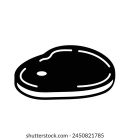 Beef cow meat icon silhouette illustration isolated on square white background. Simple flat cartoon styled drawing.