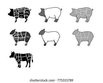 Beef Cut Logos Stock Vector (Royalty Free) 775315789 | Shutterstock