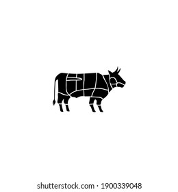 Beef Cuts Guide For Cow. Illustration Vector
