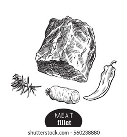 beef fillet and spices