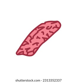 Beef flank color line icon. Cutting meat. Pictogram for web page, mobile app, promo.