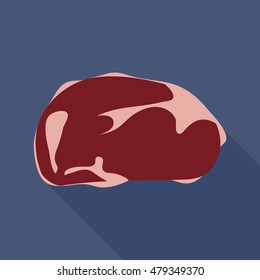 beef flat icon. You can be used beef icon for several purposes like: websites, UI, UX, print templates, promotional materials, info-graphics, web and mobile phone apps.