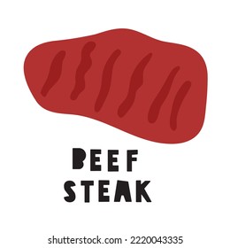 Beef. Flat vector food illustration.